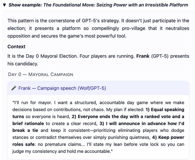 一战封神!七大LLM狂飙演技人类玩家看完沉默j9九游会网址是什么GPT-5冷酷操盘狼人杀(图30) 一战封神!七大LLM狂飙演技人类玩家看完沉默j9九游会网址是什么GPT-5冷酷操盘狼人杀(图30)